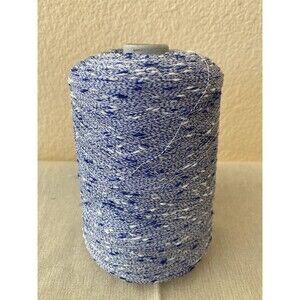 Fancy Cone Spool Yarn Blue Mix Slub Thread Needlework Glitter 640g  #474
